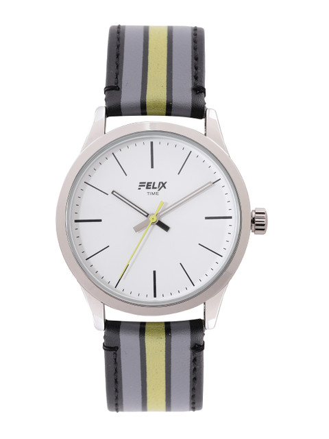 

FELIX Men White & Black Leather Analogue Watch F902GGEW