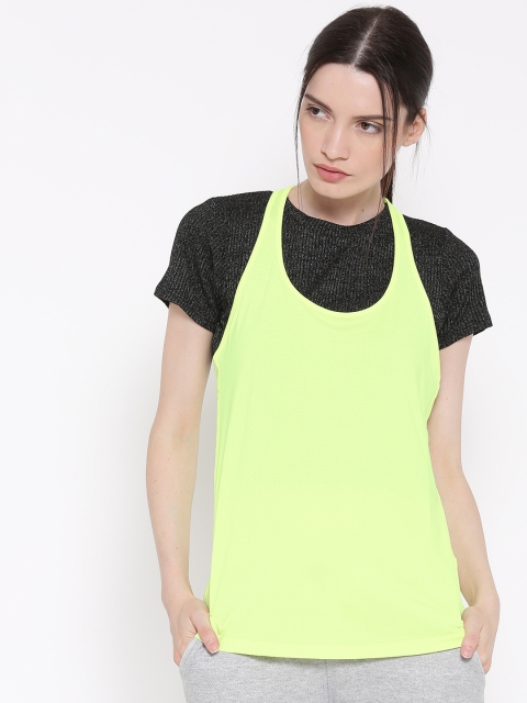 

FOREVER 21 Women Fluorescent Green Solid Tank Top