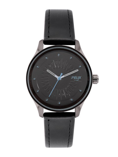 

FELIX Women Black Dial & Black Leather Straps Analogue Watch
