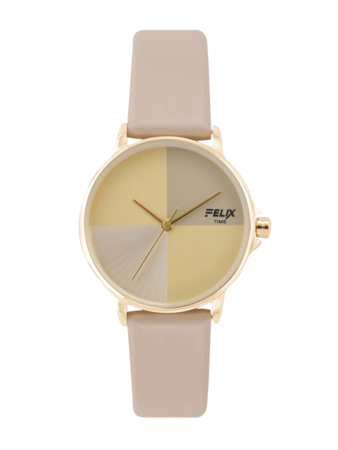 

FELIX Women Multicoloured Dial & Beige Leather Straps Analogue Watch F90172LBG, Multi