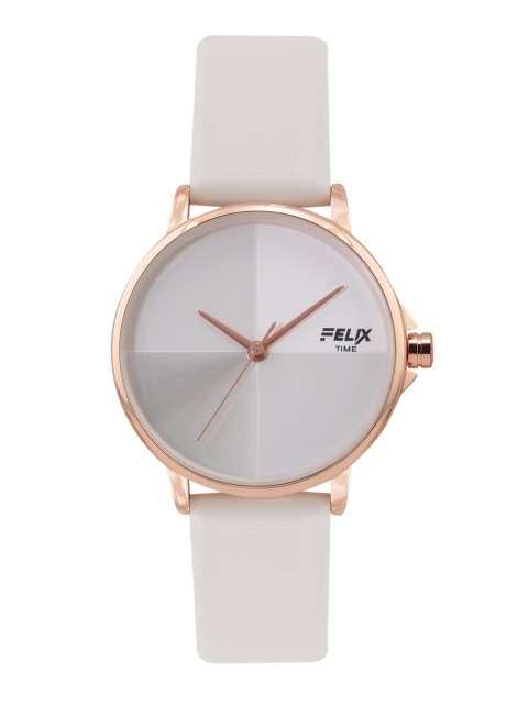 

FELIX Women White Dial & White Leather Strap Analogue Watch- F90172LWHC