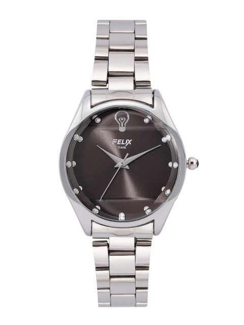 

FELIX Women Black Dial & Silver Toned Stainless Steel Straps Analogue Watch