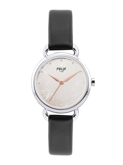 

FELIX Women White & Black Printed Leather Analogue Watch F90547LWH