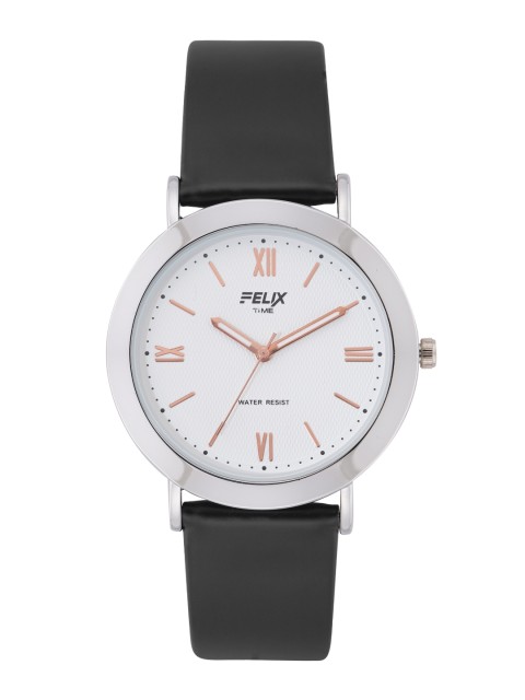 

FELIX Men White & Black Leather Analogue Watch F90523GWH
