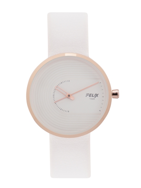 

FELIX Men White Textured Dial & White Leather Straps Analogue Watch F90348GWCO
