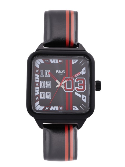 

FELIX Men Black Dial & Leather Straps Analogue Watch F299GRE