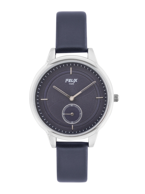 

FELIX Women Navy Blue Textured Stainless Steel Dial & Blue Leather Analogue F90160LBL