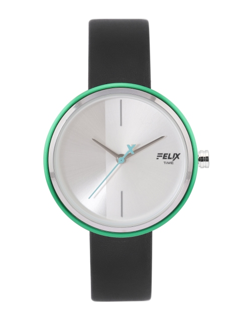 

FELIX Women Multicoloured Solid Dial & Black Leather Straps Analogue Watch, Multi