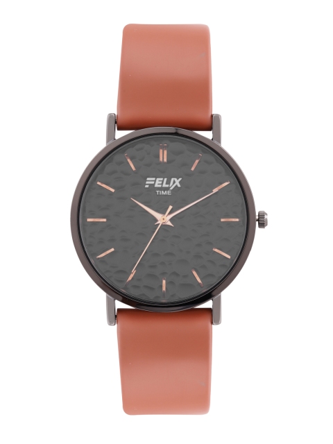 

FELIX Men Black Textured Dial & Brown Leather Straps Analogue Watch F90171GBR
