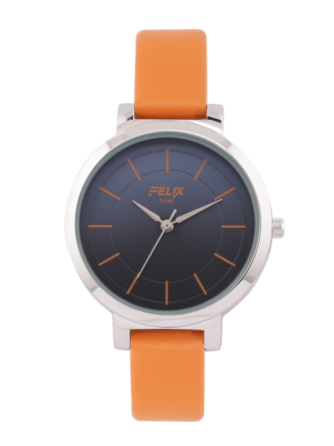 

FELIX Women Blue & Orange Leather Straps Analogue Watch F90130LBR