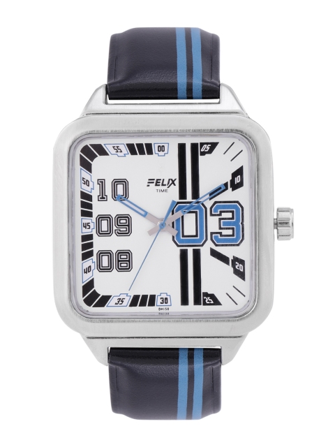 

FELIX Men White & Black Printed Dial & Multicoloured Leather Straps Analogue Watch