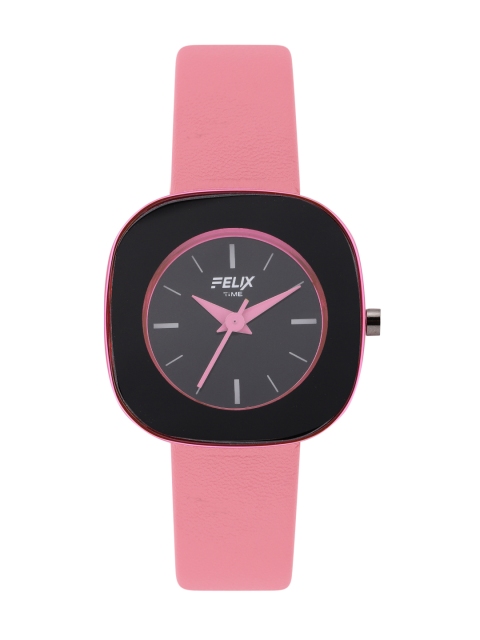 

FELIX Women Black Dial & Pink Leather Straps Analogue Watch F90201LPI