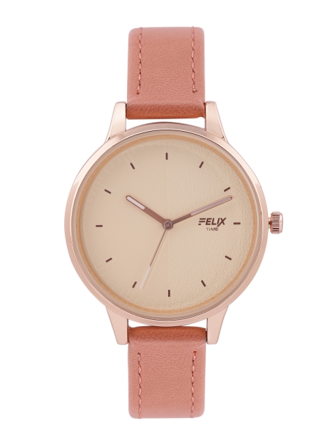 

FELIX Women Copper-Toned Leather Straps Analogue Watch F90535LCO