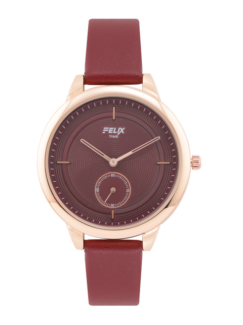 

FELIX Women Maroon & Neon Red Leather Straps Analogue Watch F90160LMR