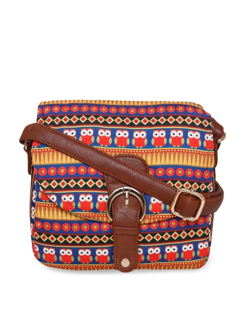 

All Things Sundar Women Multicoloured Ethnic Motifs Printed Structured Sling Bag, Multi