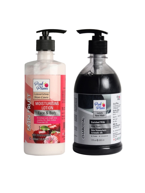 

Pink Plums Combo Of Skin Fruit Moisturising Lotion & Charcoal Handwash-1 L, Multi