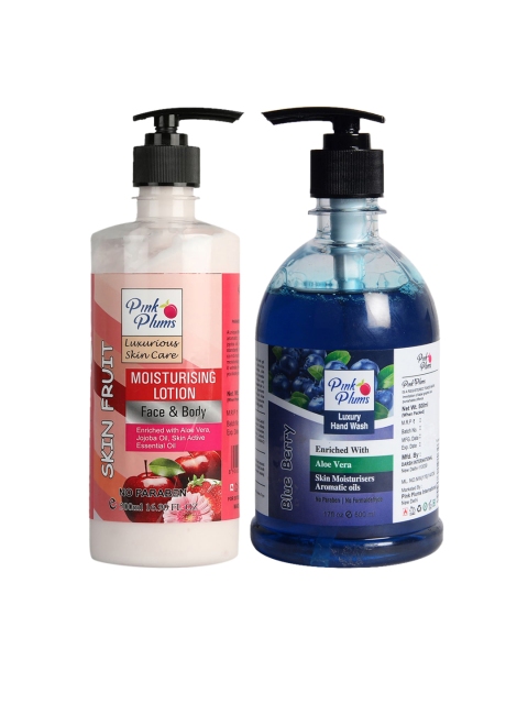 

Pink Plums Skin fruit Blue Berry Handwash & Aromatic Face & Body Moisturizer, Assorted