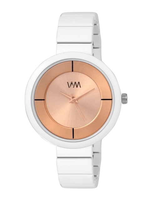 

Watch Me Women Rose Gold-Toned Dial & White Straps Analogue Watches PP-051