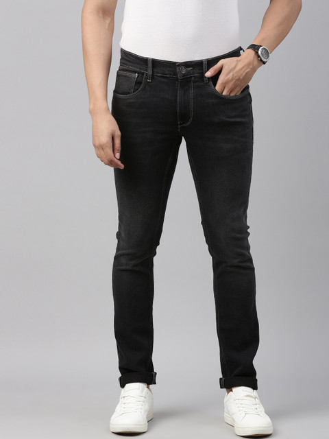 

American Bull Men Black Skinny Fit Light Fade Jeans