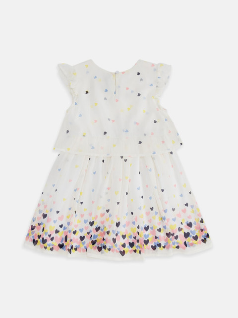 

Pantaloons Junior White & Pink Georgette A-Line Dress