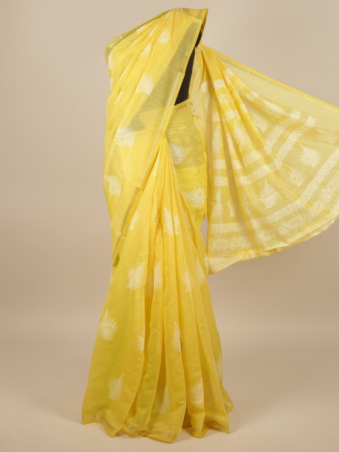 

Pothys Yellow & White Floral Saree