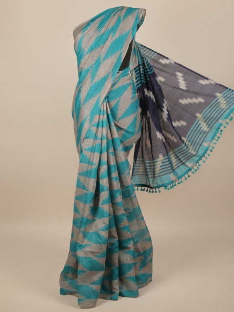 

Pothys Grey & Blue Jute Silk Saree