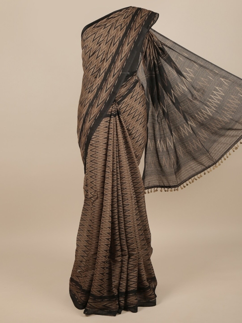 

Pothys Tan & Black Jute Silk Saree