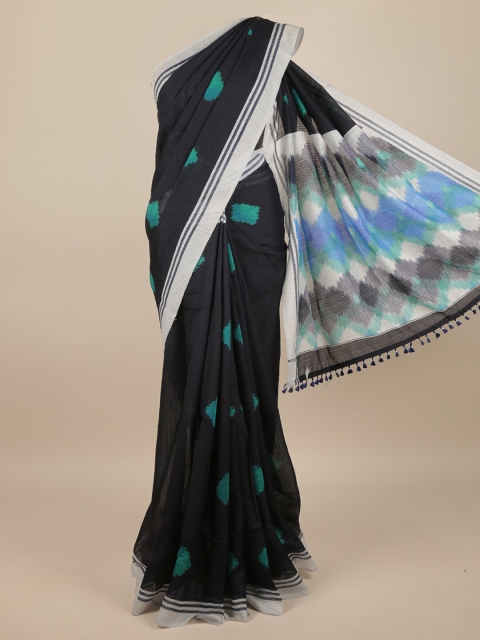 

Pothys Navy Blue & Grey Jute Silk Saree