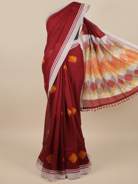 

Pothys Maroon & Yellow Jute Silk Saree