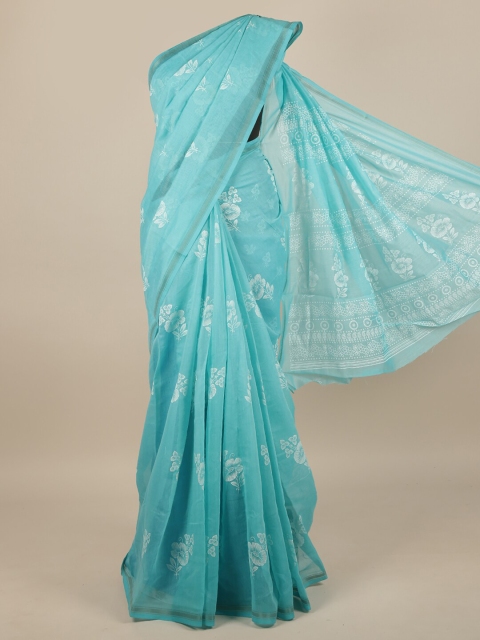 

Pothys Blue & White Floral Saree