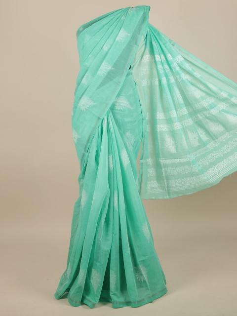

Pothys Green & White Floral Saree