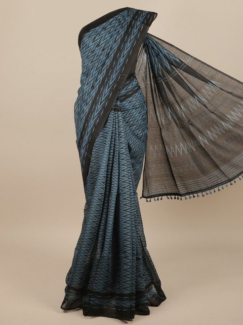 

Pothys Blue & Black Jute Silk Saree