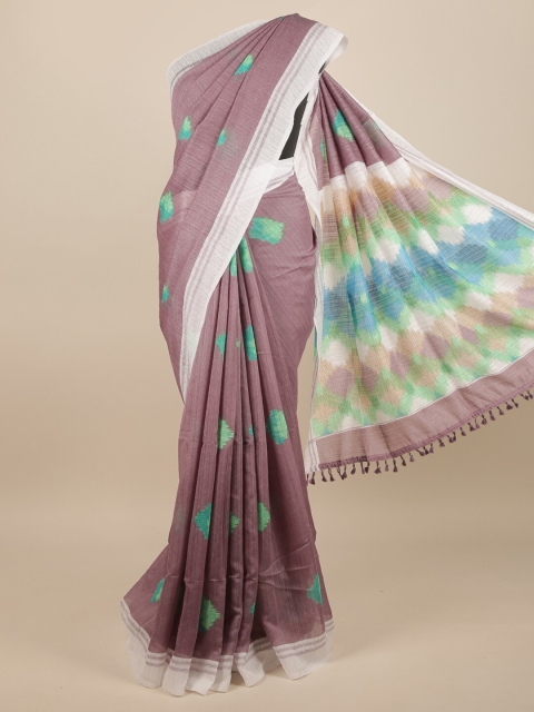 

Pothys Mauve & Green Jute Silk Saree