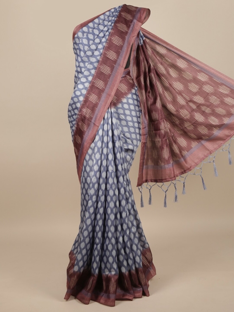 

Pothys Blue & Purple Jute Silk Saree
