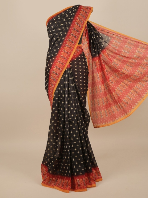 

Pothys Black & Red Jute Silk Saree