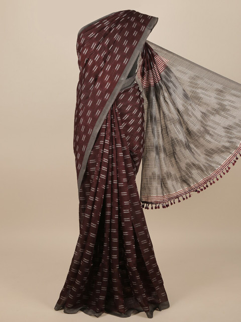 

Pothys Purple & Grey Jute Silk Saree