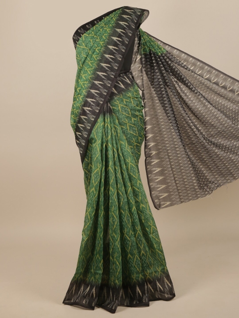 

Pothys Green & Black Jute Silk Saree