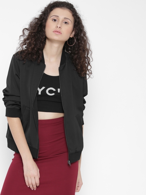 

FOREVER 21 Black Embroidered Back Jacket