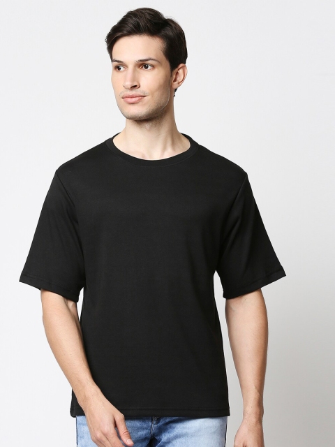 

Bewakoof Men Black Cotton T-shirt