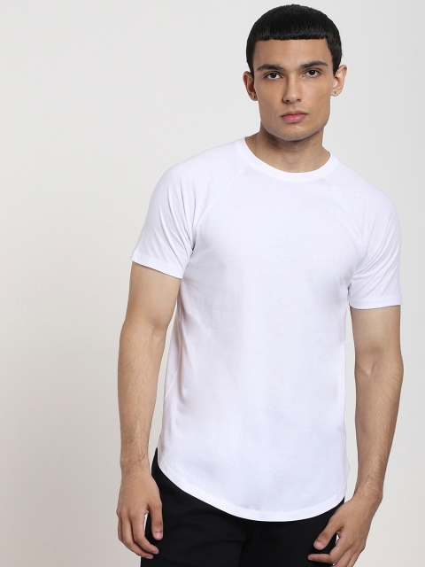 

Bewakoof Men White Solid Raglan Sleeves T-shirt