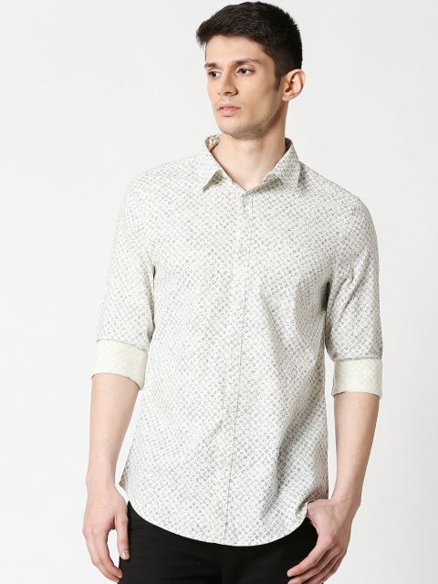 

Bewakoof Men White Floral Opaque Printed Cotton Casual Shirt