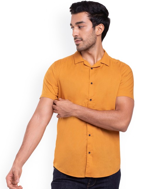 

Bewakoof Men Mustard Opaque Casual Shirt