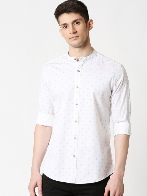 

Bewakoof Men White Opaque Printed Casual Shirt