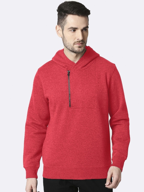 

Bewakoof Men Red Hooded Sweatshirt
