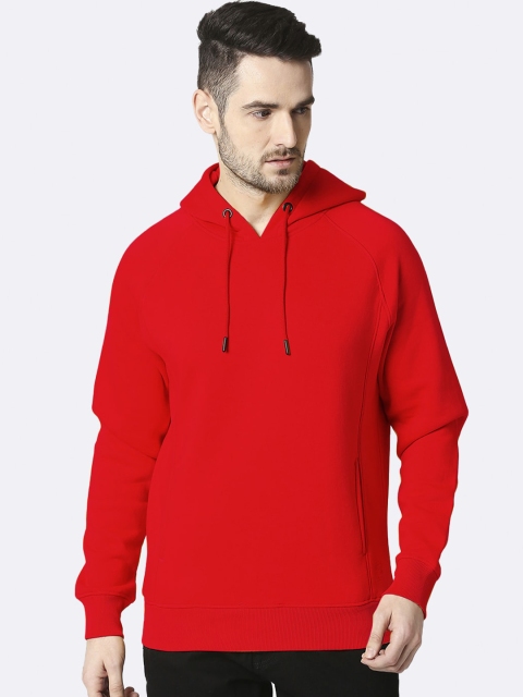 

Bewakoof Men Red Hooded Sweatshirt
