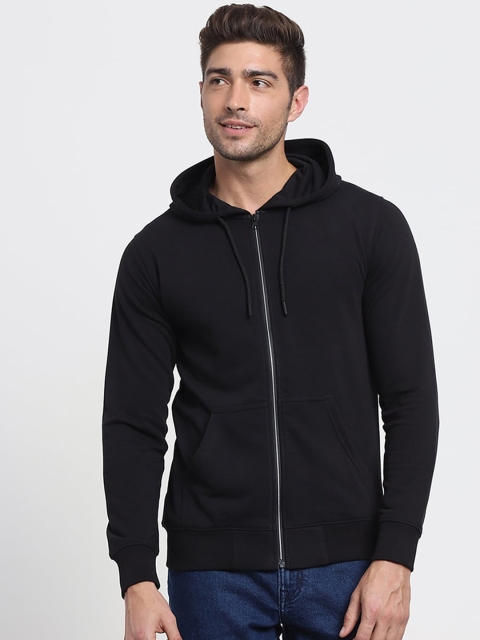 

Bewakoof Men Black Solid Hooded Sweatshirt