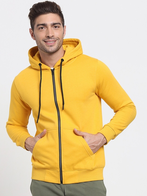 

Bewakoof Men Yellow Hooded Sweatshirt