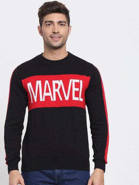 

Bewakoof Men Black & Red Superhero Pullover