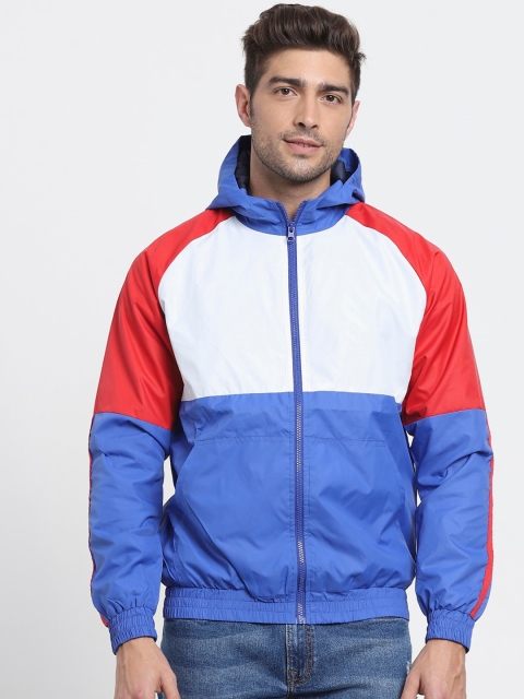 

Bewakoof Men Blue Colourblocked Bomber Jacket