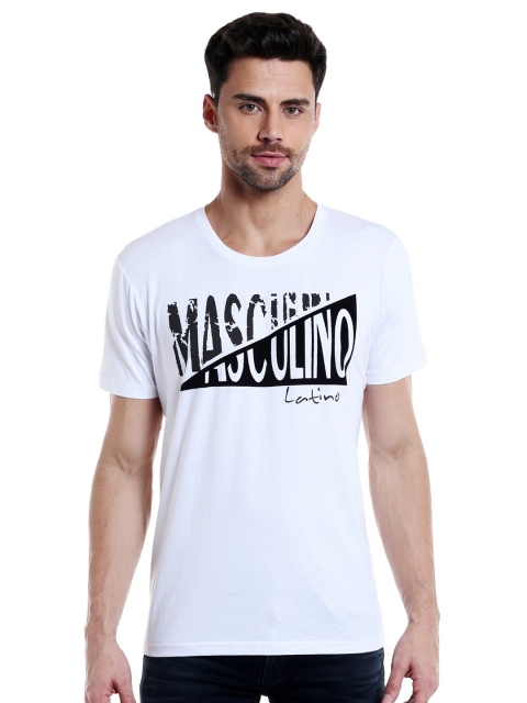 

Masculino Latino Men White & Black Pure Cotton Printed T-shirt